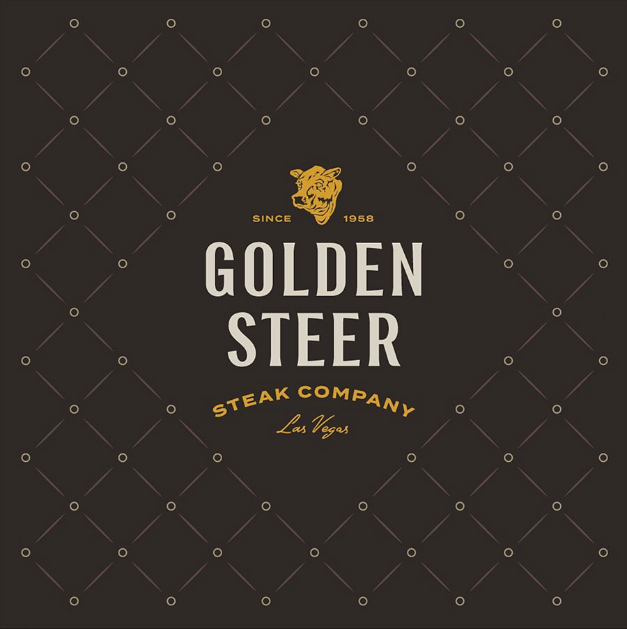 new logo for Golden Steer Steak Company in Las Vegas, designed by Infantree