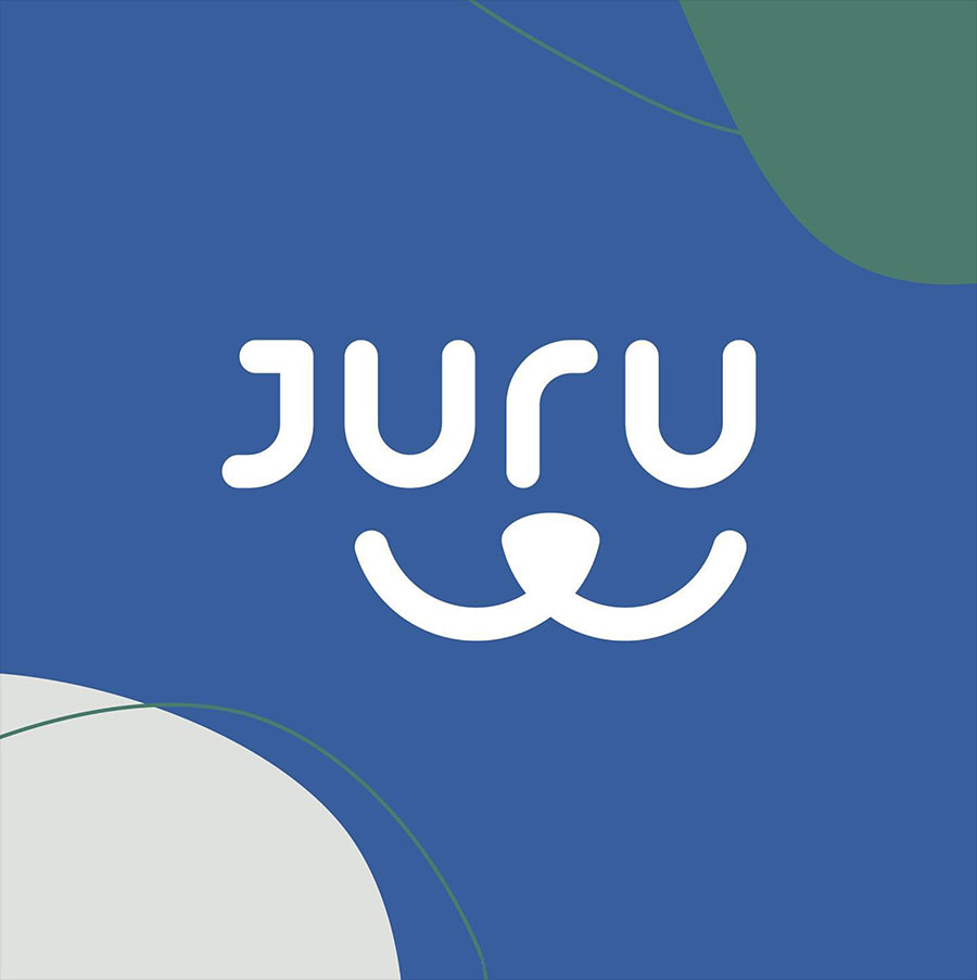 playful Juru logo, a pet supplement company, designed by Infantree